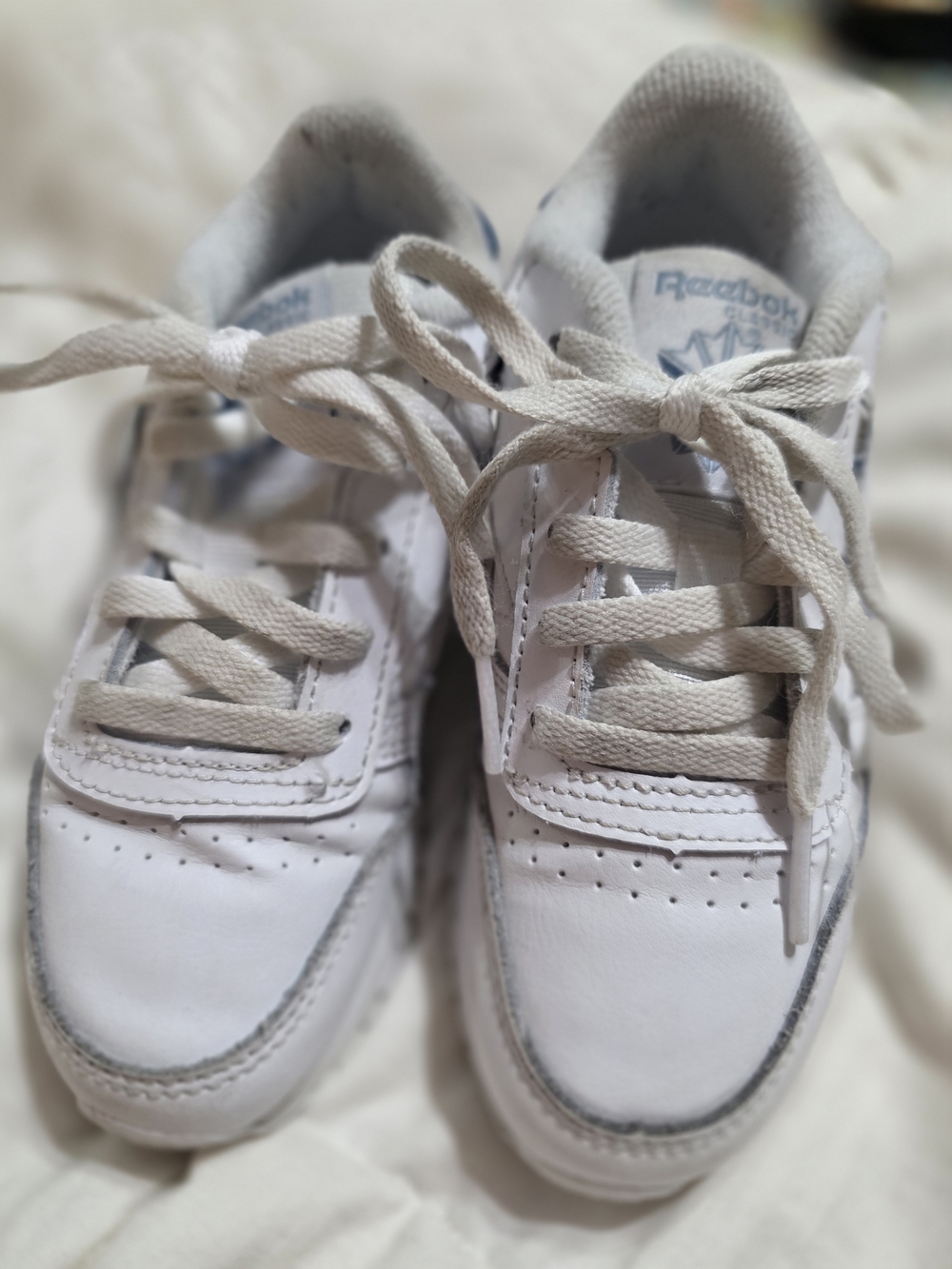 Reebok Kids White Leather Sneaker - Classic Comfort